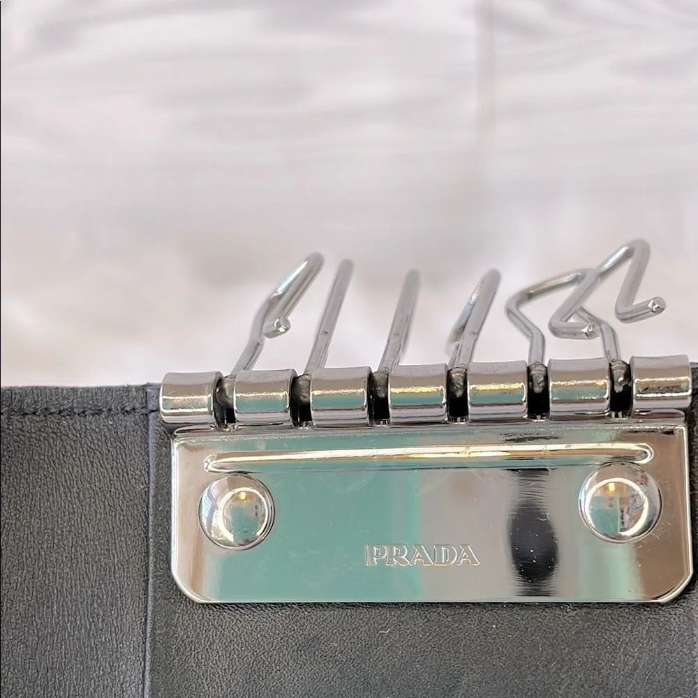 Prada Black and Gray Key Holder